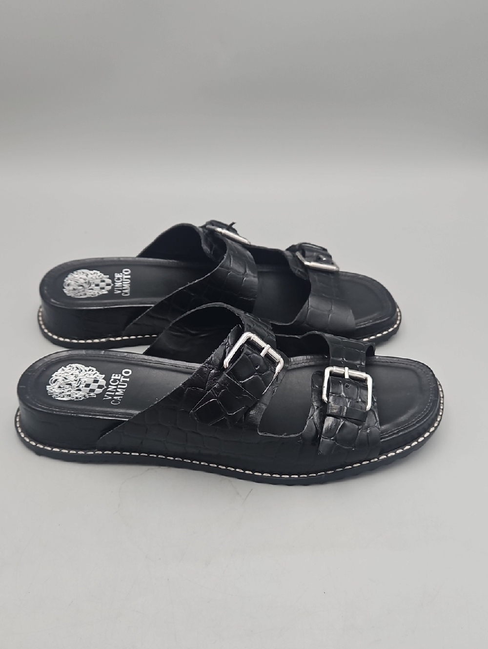Vince Camuto Sandals Black Franki Slides Women 8